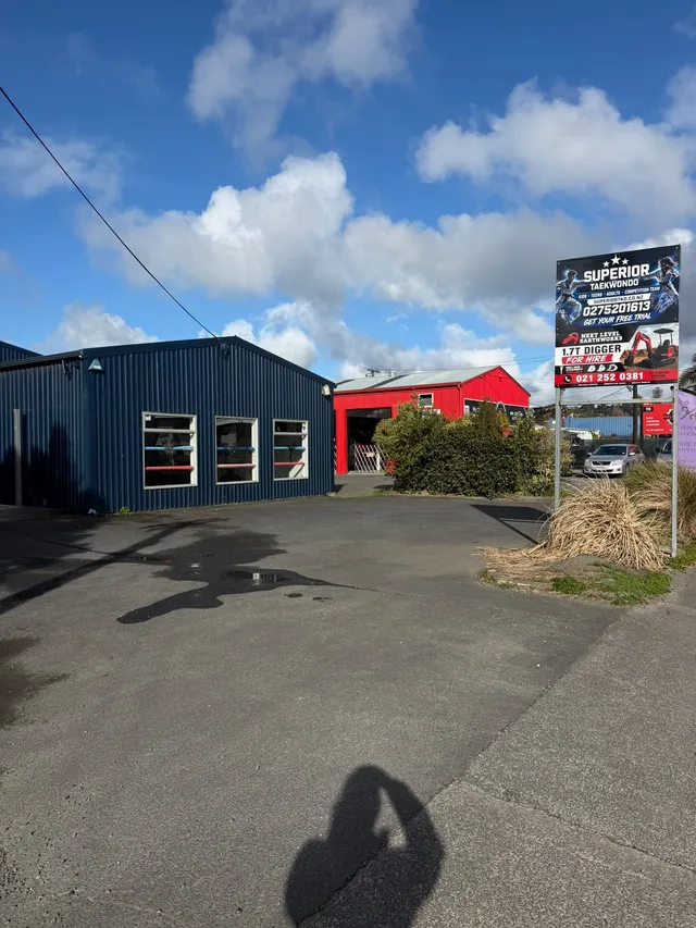 The Superior Taekwondo dojang building and signage at 94 Mill Road, Helensville